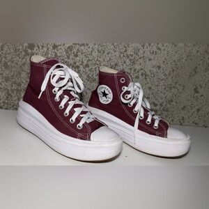 Converse Chuck Taylor All Star Move Platform High Tops Burgundy Women’s 7